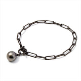 【NOIR/Marielle】 Noir Marielle Baroque Pearl Chain Bracelet 10mmUP South Sea Black Pearl 17cm/19cmSilver (Black Rhodium)(marlena-marielle-tahichi)