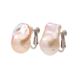 Oyster Baroque Pearl Earrings Freshwater Pearl 14mmUP K14WG（marlena-53-6274)
