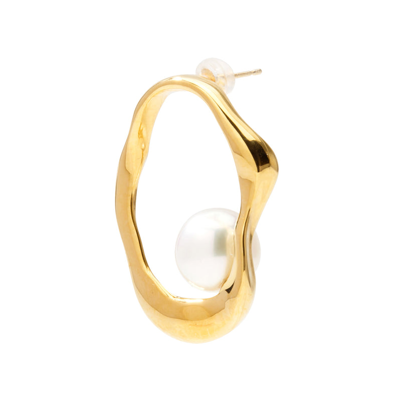 【Marissa】 Marissa Earrings Inside Single (one ear) South Sea White Pearl 10mm UP Silver/K18 (marlena-53-6832)