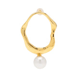 【Marissa】 Marissa Pierced Earrings Outside Single (one ear), South Sea White Pearl 10mm UP Silver/K18 (marlena-53-6833)