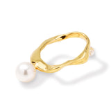 【Marissa】 Marissa Pierced Earrings Outside Single (one ear), South Sea White Pearl 10mm UP Silver/K18 (marlena-53-6833)
