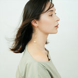 【Wave】 Wave Chain Earrings (One ear) Freshwater Pearl 9.0-9.5mm Silver/K10 (marlena-53-6841)