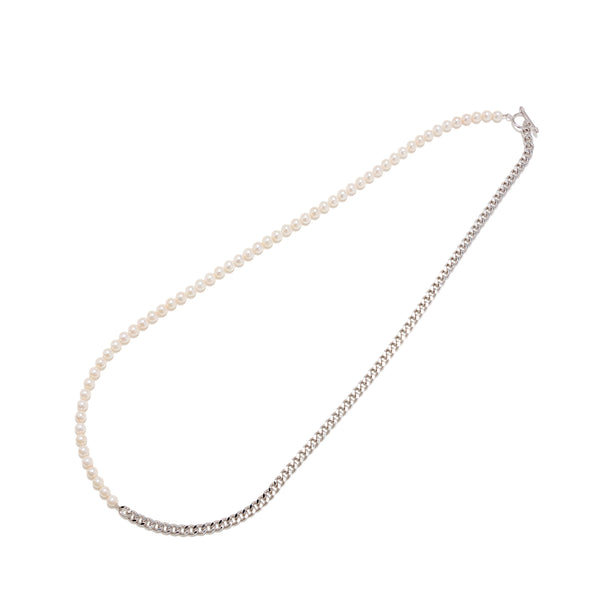 Akoya Pearl Necklace Men's Pearl 7.5-8.0mm 80㎝ Silver (marlena-50-2226)