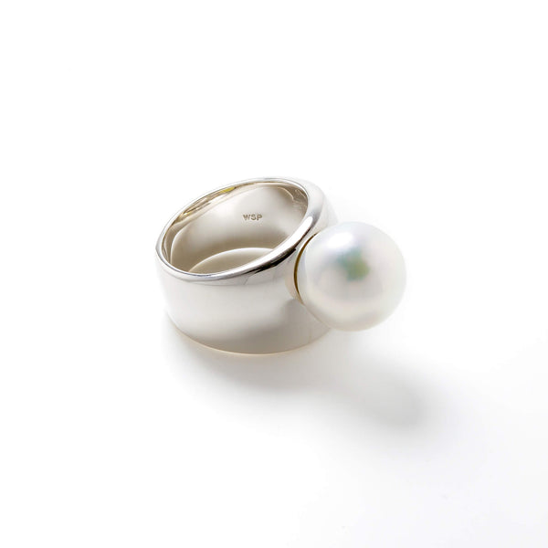White South Sea Pearl 12mmUP  Margot Ring  Silver  (marlena-51-2982)