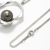 Tahitian Black Pearl 11mmUP Wave Motif Pearl Necklace Inside (marlena-11-1103)