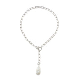 Freshwater Pearl Baroque Mila Necklace 17-20mm/50㎝ Silver (marlena-52-8028)