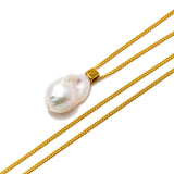 Baroque Freshwater Pearl 12UP Carre Pendant Silver Gold Plating (marlena-52-8581)