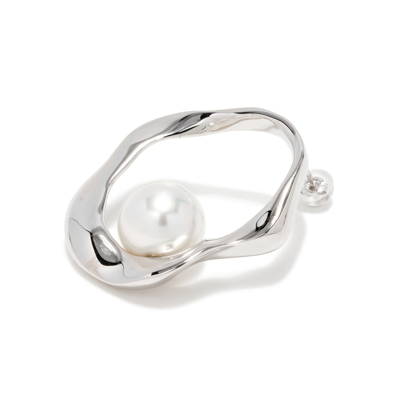 White South Sea Pearl10mmUP Marissa Earring Snside Single (One Ear)  Silver/K10WG (marlena-53-5537)