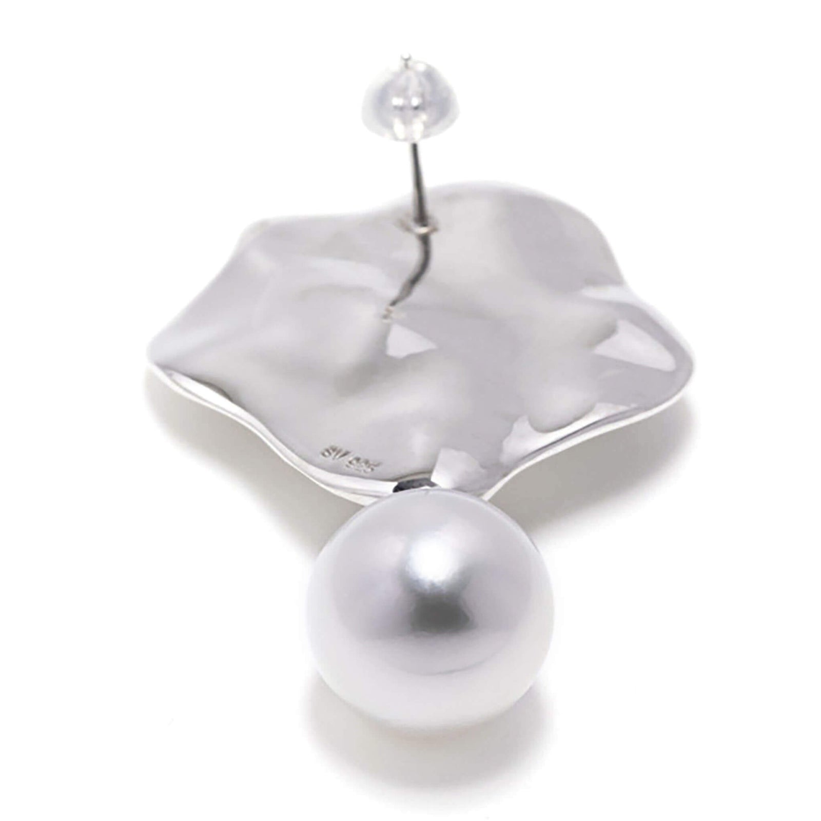 Shell Motif】Shell Motif Pearl Earrings Outside Single (One