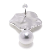 White South Sea Pearl 10mmUP  Shell Motif Pearl Pierce  Outside Single (One Ear) Silver/K10WG  (marlena-53-5538)
