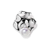 White South Sea Pearl 10mmUP  Shell Motif Pearl Pierce／Inside Single (One Ear)  Silver/K10WG  (marlena-53-5546)