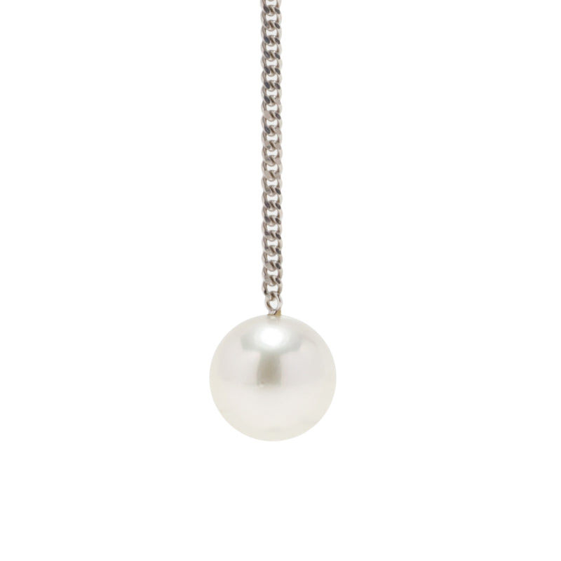 White South Sea Pearl 10mmUP   Manon  Pierce/Down Pearl  Single (One Ear)  13cm K10WG/Silver (marlena-53-5423)