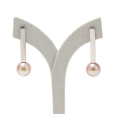 Freshwater Pearl 10mmUP Rectangle Earring/Silver/K18WG(marlena-53-6105)