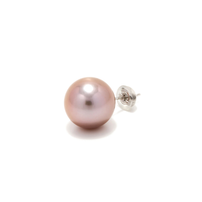 【Big Pearl】ビッグパールスタッドピアス シングル(片耳) 淡水真珠 12.5mmUP K14WG/K18YG (marlena-53-5700)
